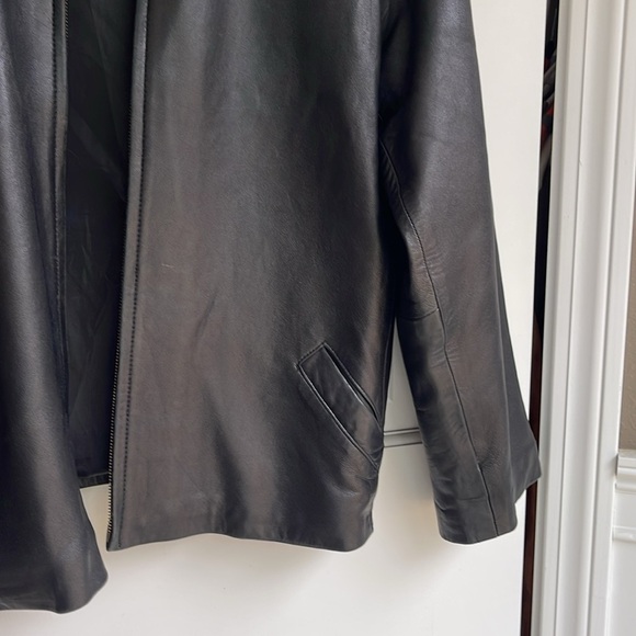 Black Leather Jacket by Canyon Outback sleek oversized so soft genuine size XL - Picture 6 of 7